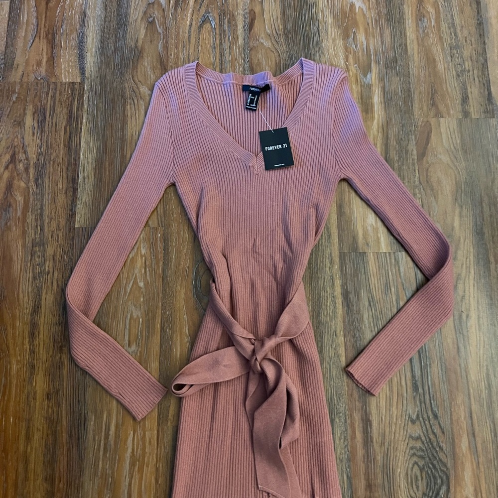 Forever 21: “Midi knit dress” color: “sand” size:”medium”